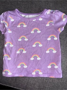 Garanimals Purple Tee with Rainbow Cloud Print